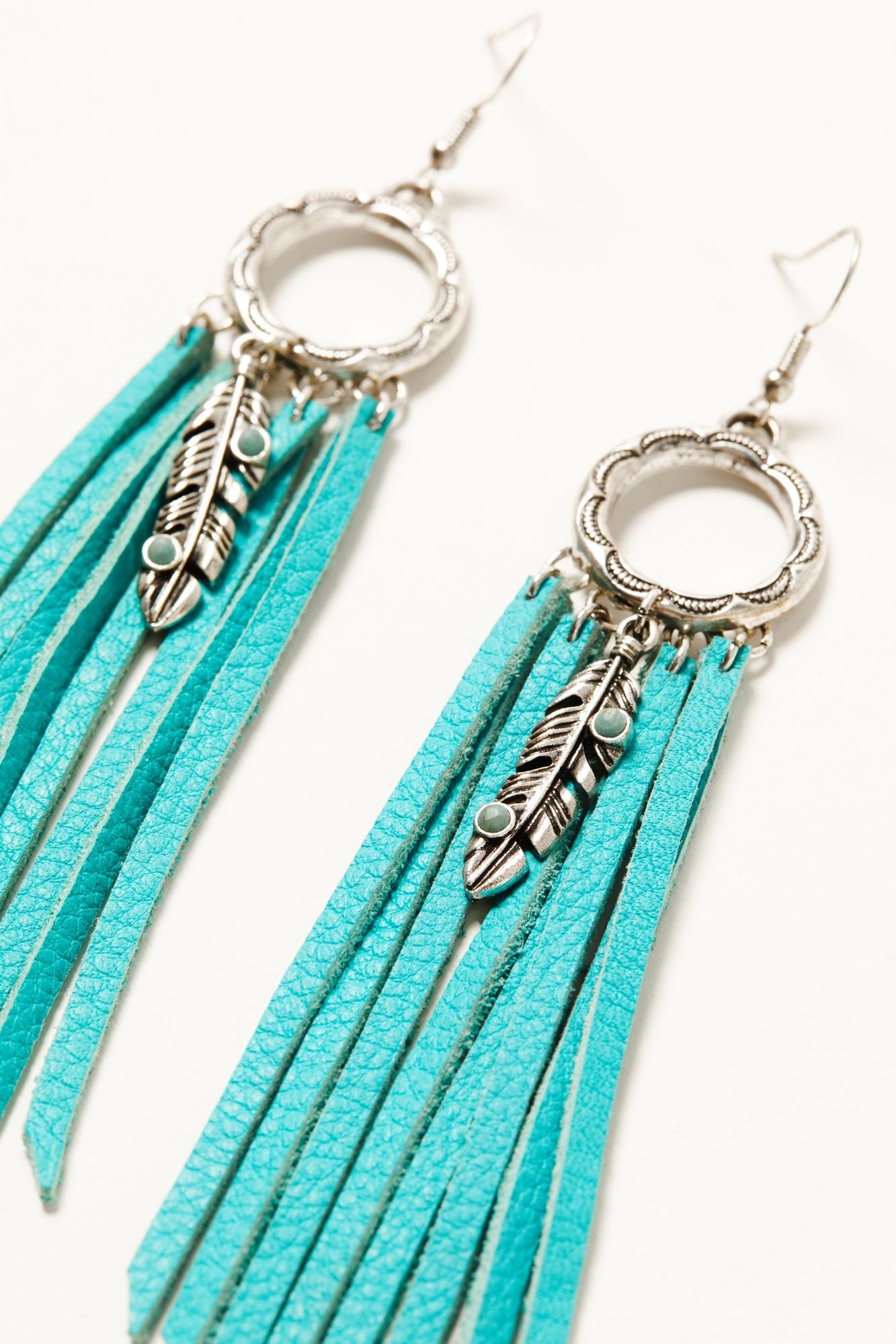 Andora Leather Fringe Earrings