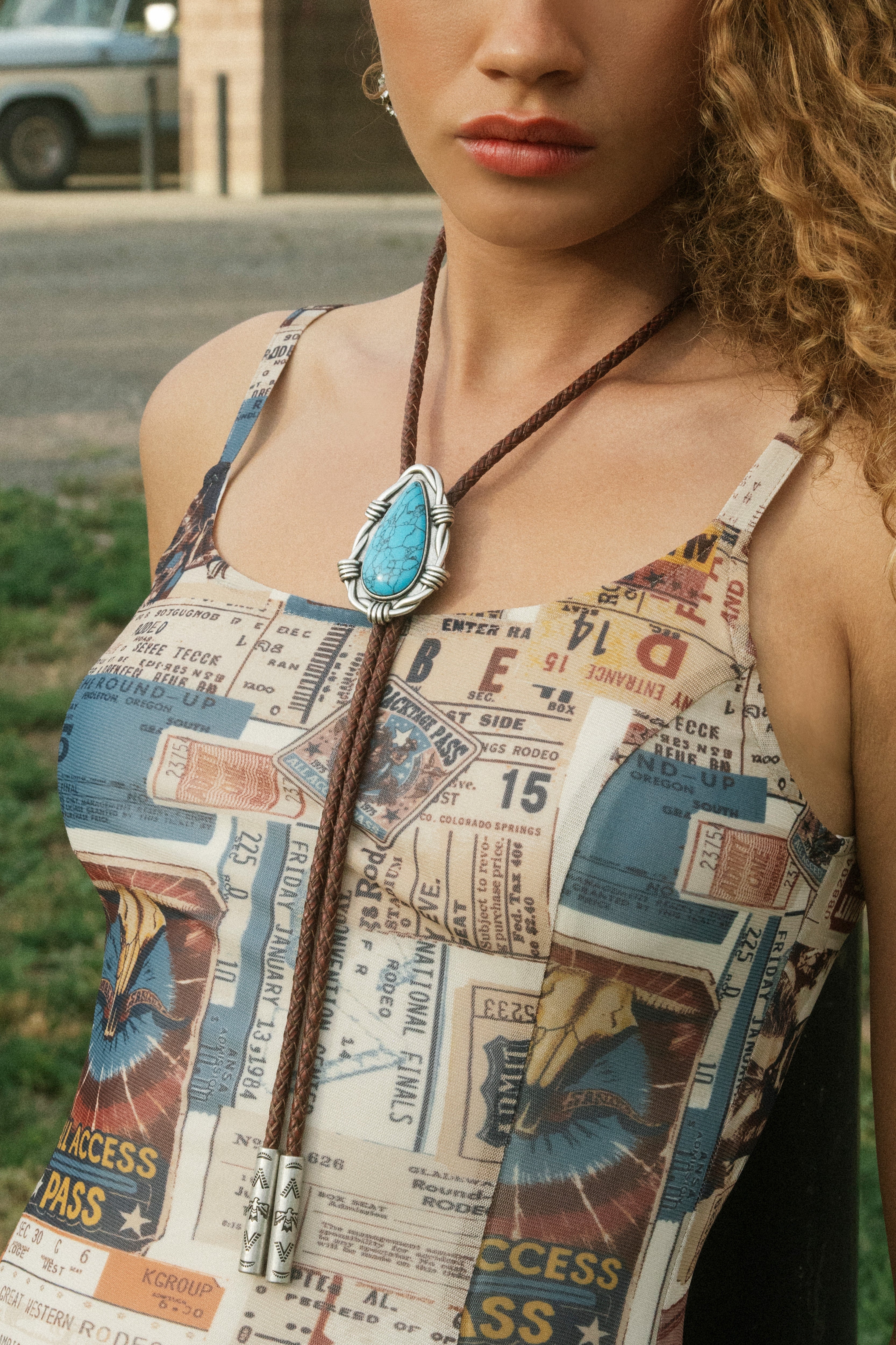 Truett Synthetic Turquoise Bolo Tie