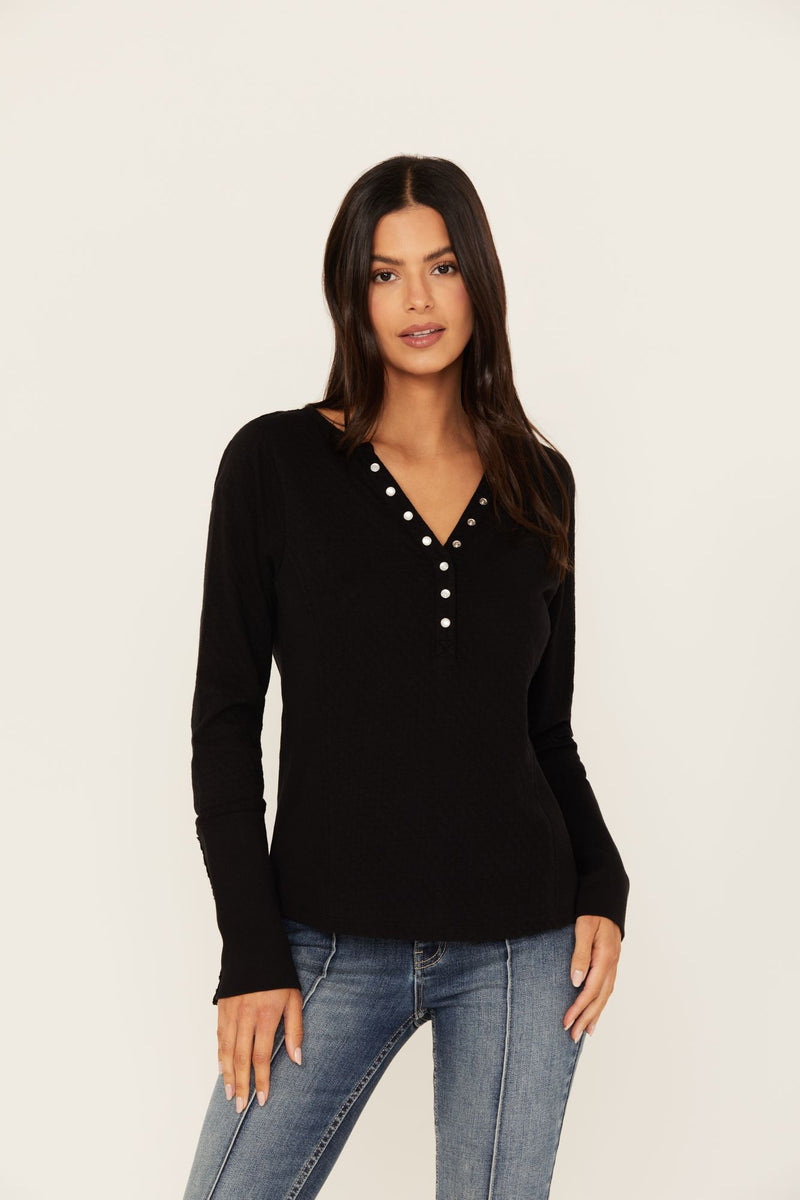 Taft Lace Insert Henley Top – Idyllwind Fueled by Miranda Lambert