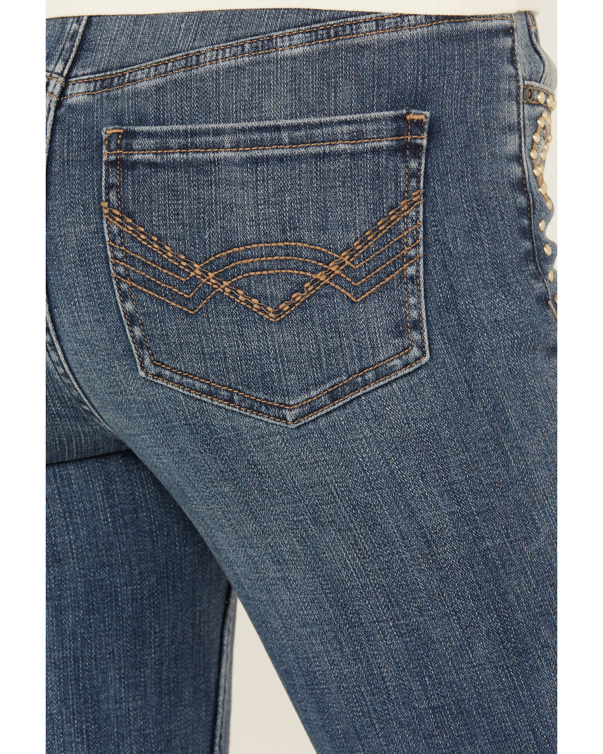 Onslow Medium Wash Gypsy High Rise Embellished Stretch Flare Jeans