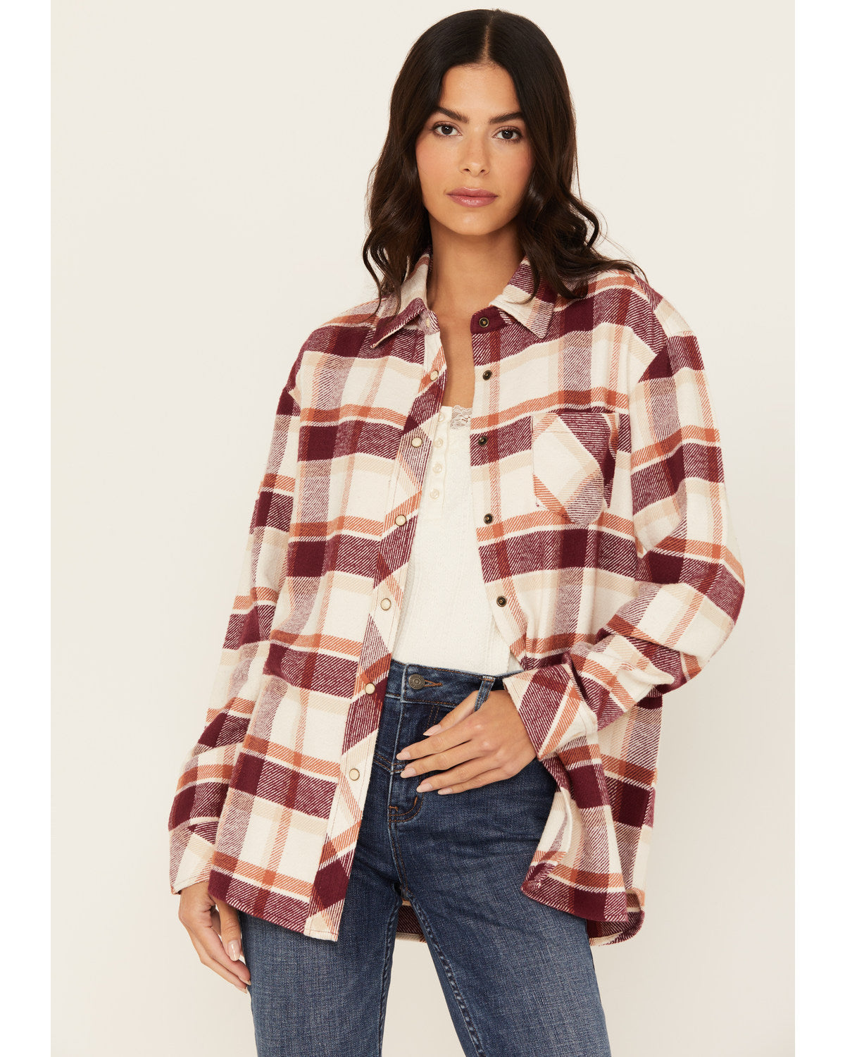 Rendon Plaid Print Long Sleeve Snap Flannel