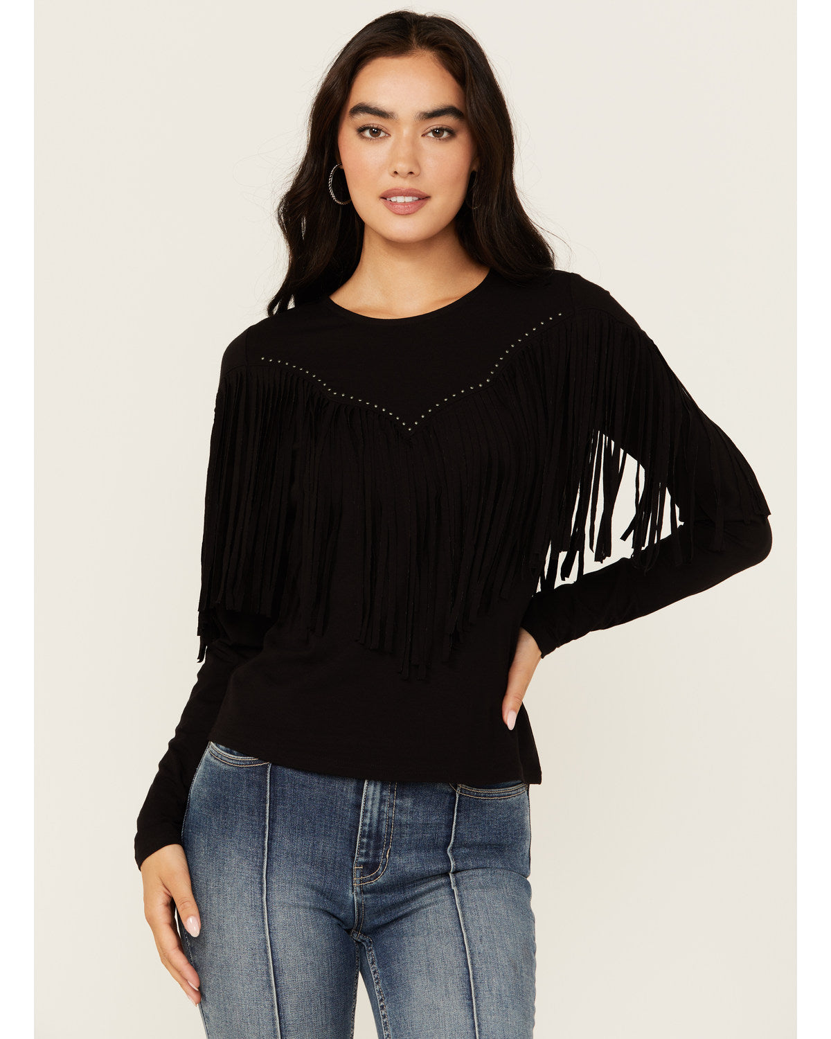 Black top with fringe shops