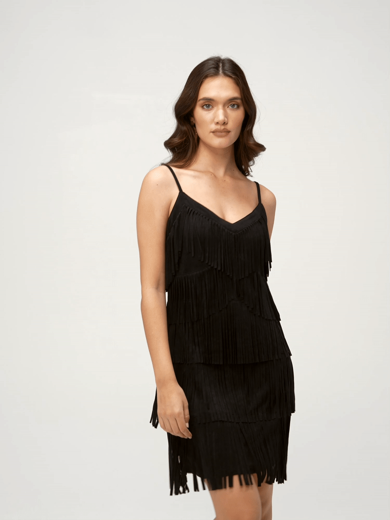 【完売品】acka lame fringe puff dress black lame fringe puff dress – Acka online store