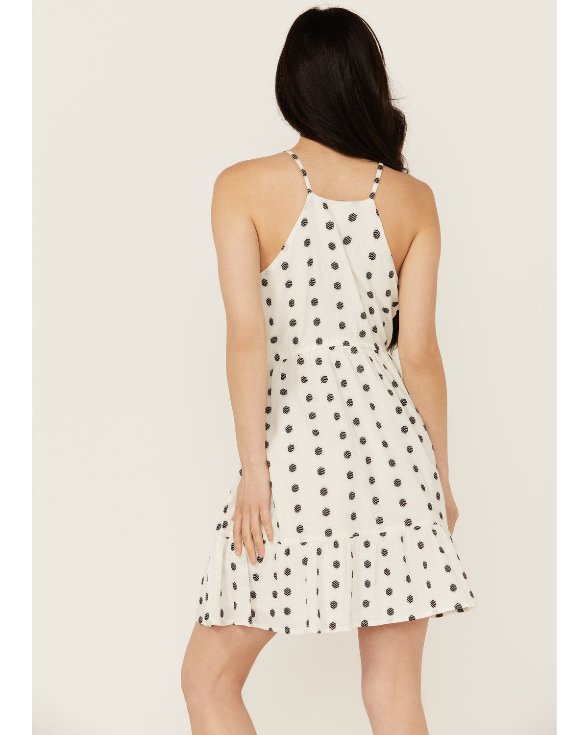 Zelida Embroidered Halter Neck Mini Dress