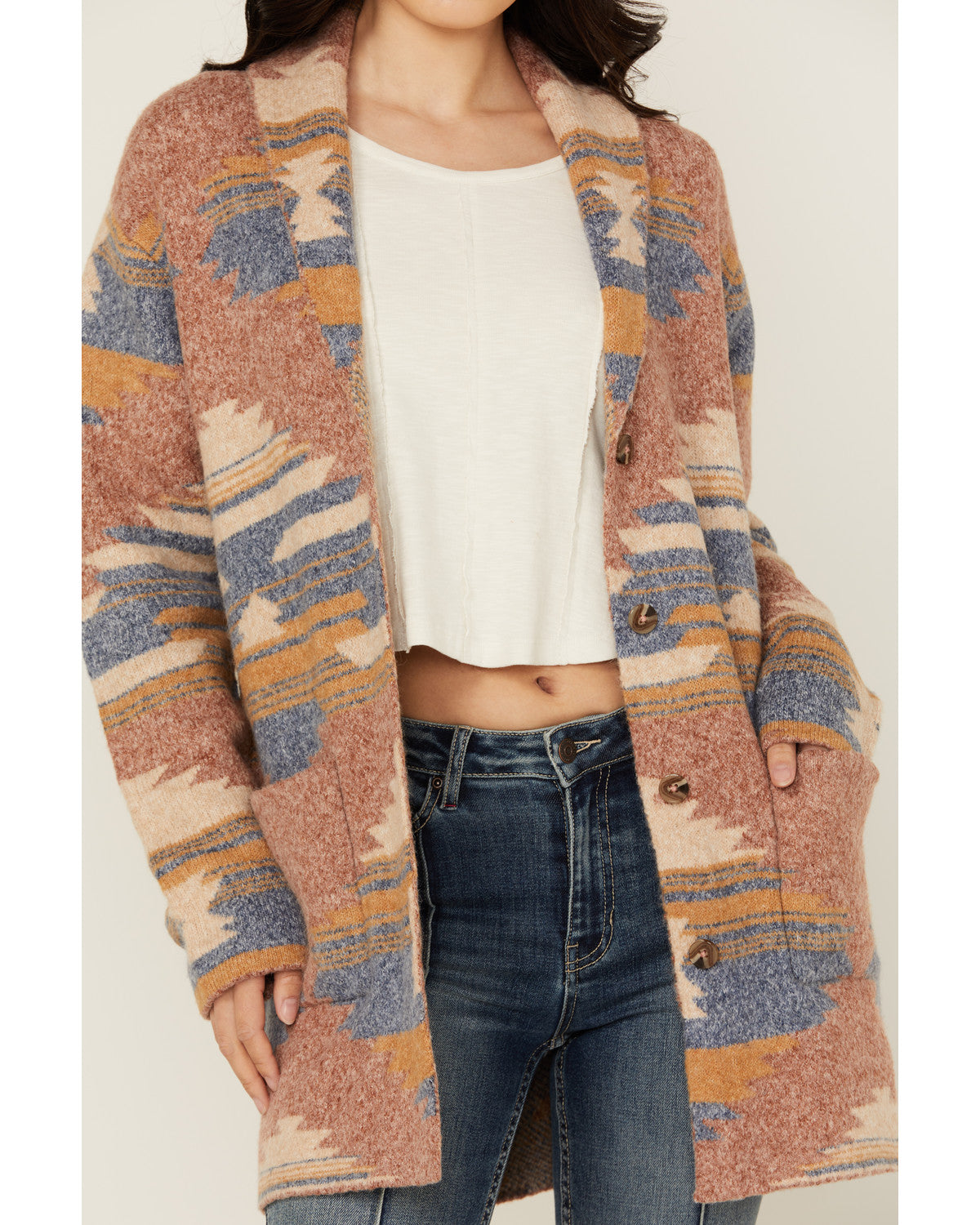 Crosswind Southwestern Print Cardigan