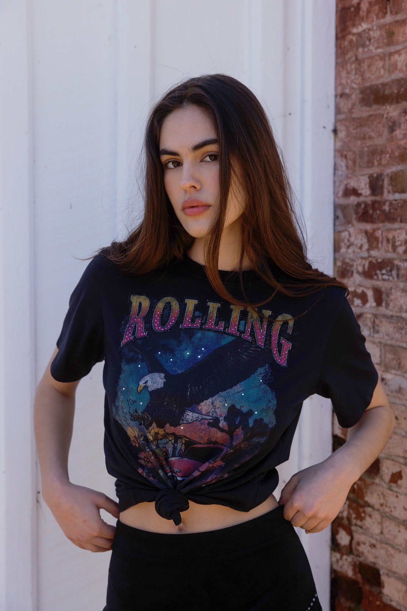 Rolling Rhinestone Short Sleeve Graphic Tee