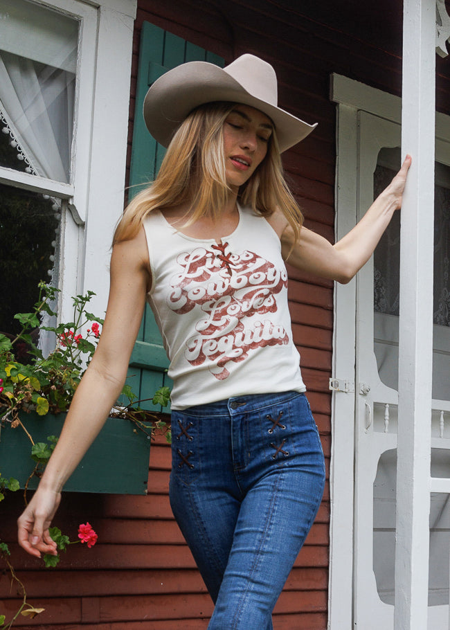 Fahari Lace-Up Front Top
