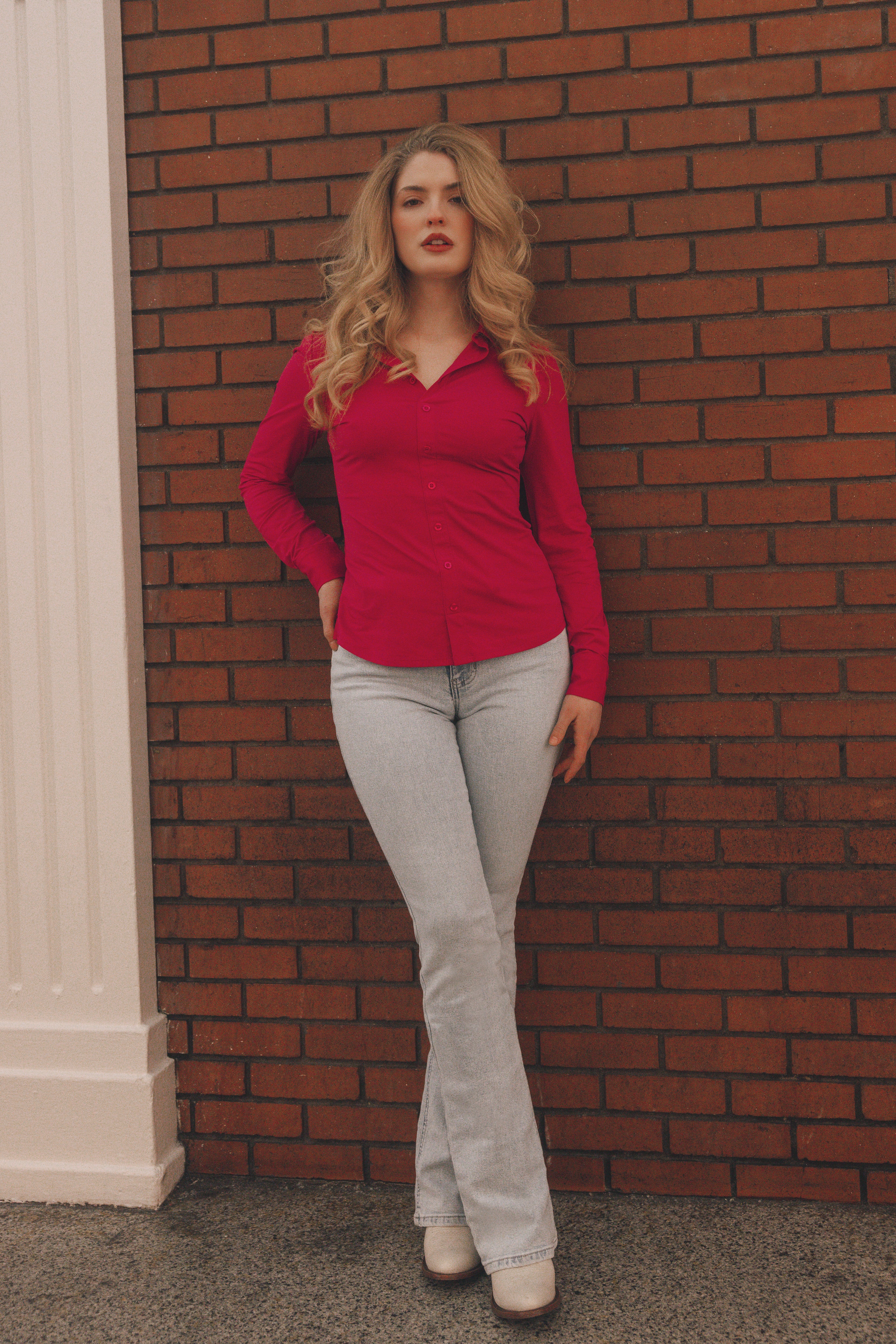Solid Long Sleeve Pullover Western Riding Shirt