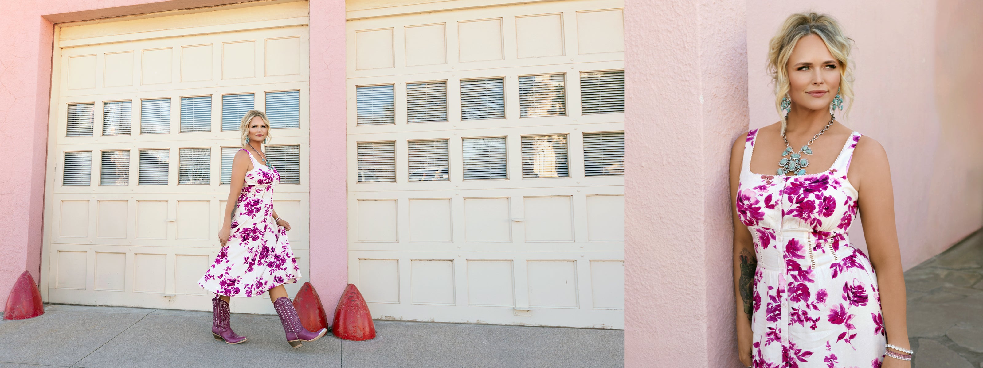 Miranda in floral dress