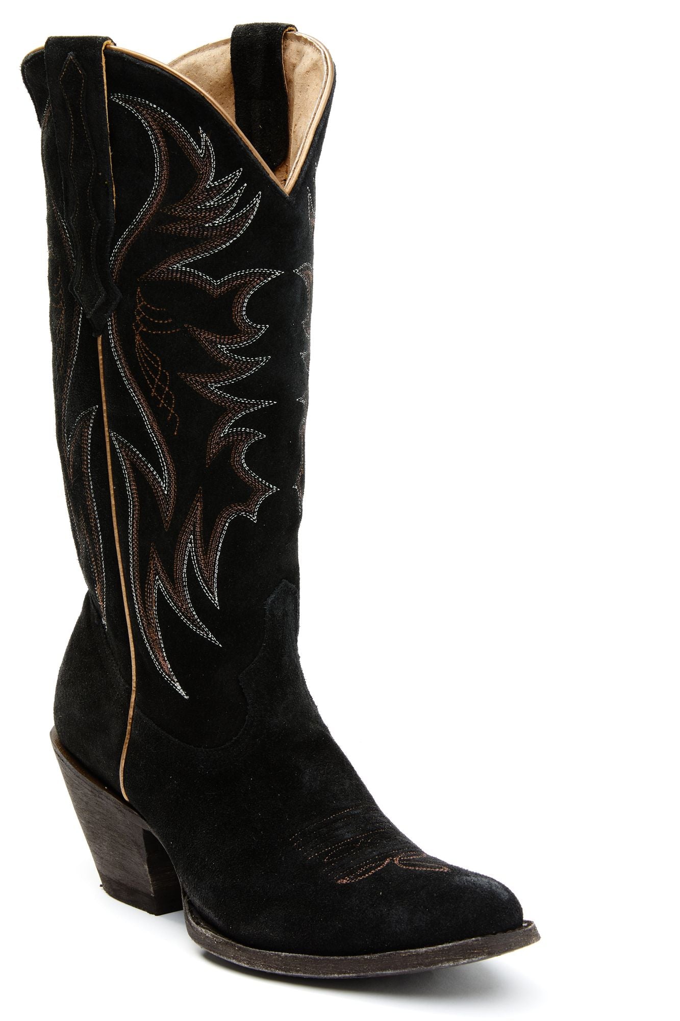 Charmed Life Black Suede Western Boots Round Toe