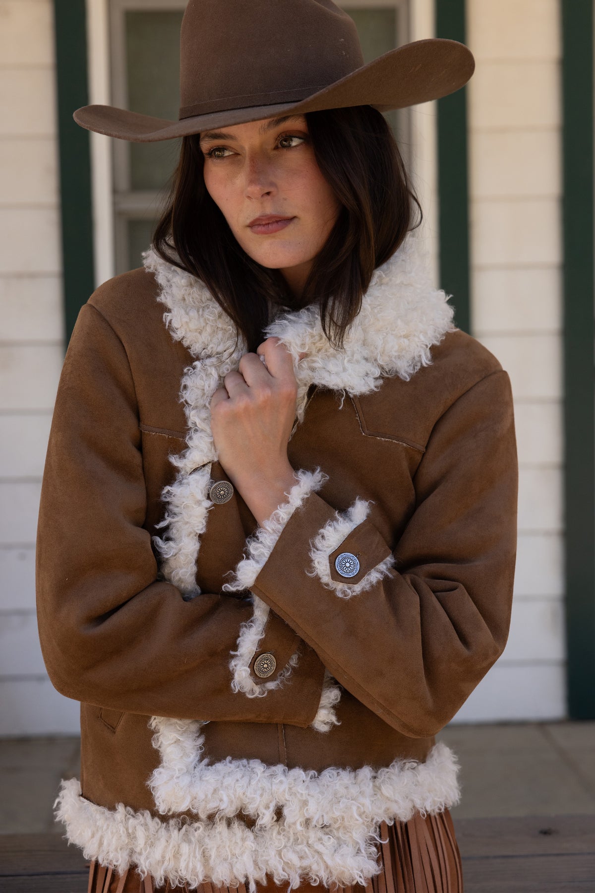 Briggs Faux Suede Sherpa Blazer