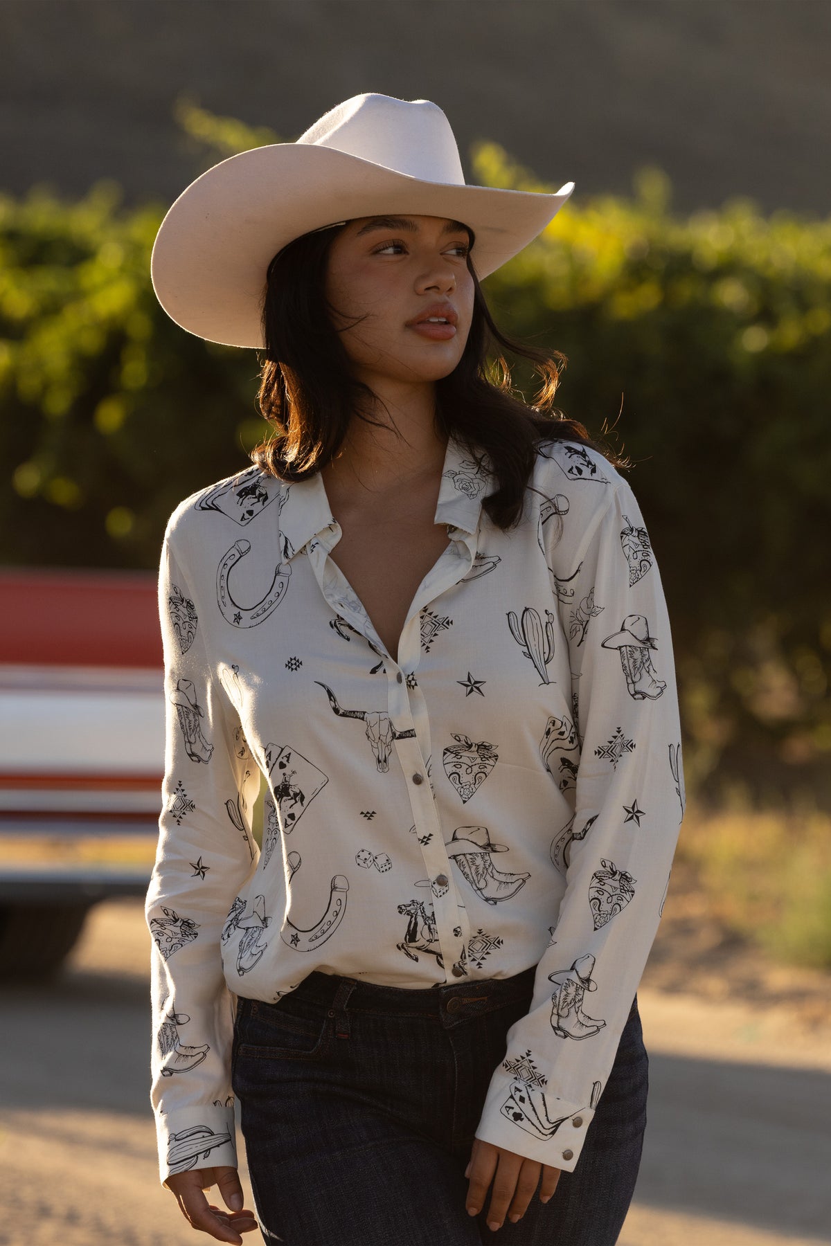Sheila Long Sleeve Button-Down Western Shirt