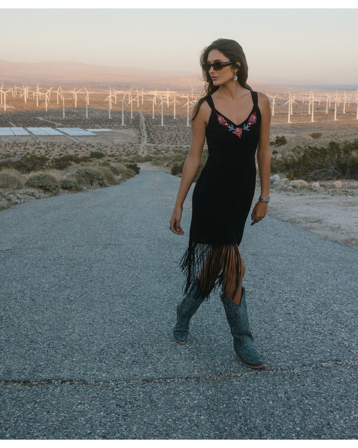black fringe dress western MASON by MASON'S DAUGHTER Midi XS catching black bedazzled fringe trim Women's Idyllwind Brixworth Fringe Festival