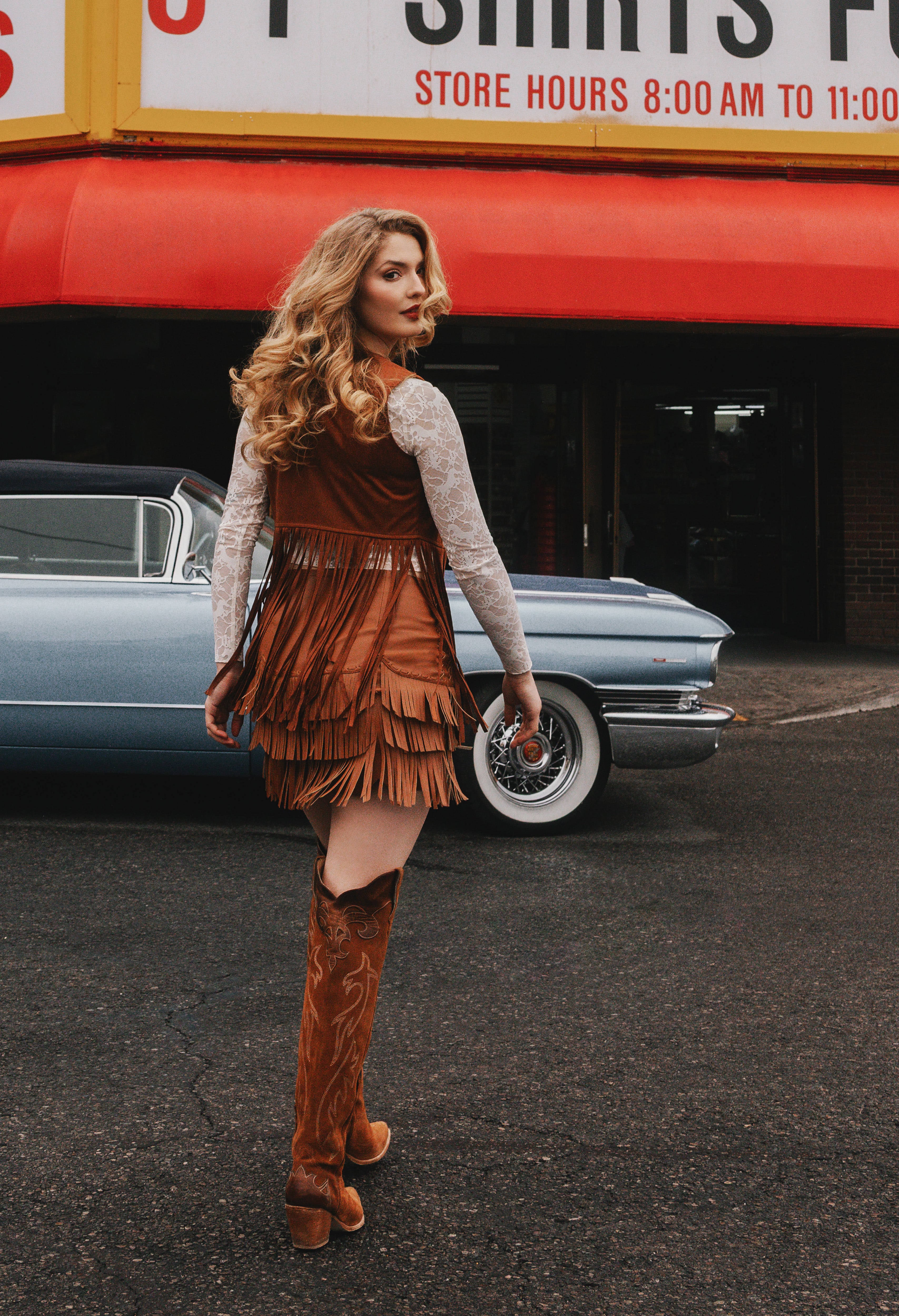 Irene Fringe Faux Leather Skirt