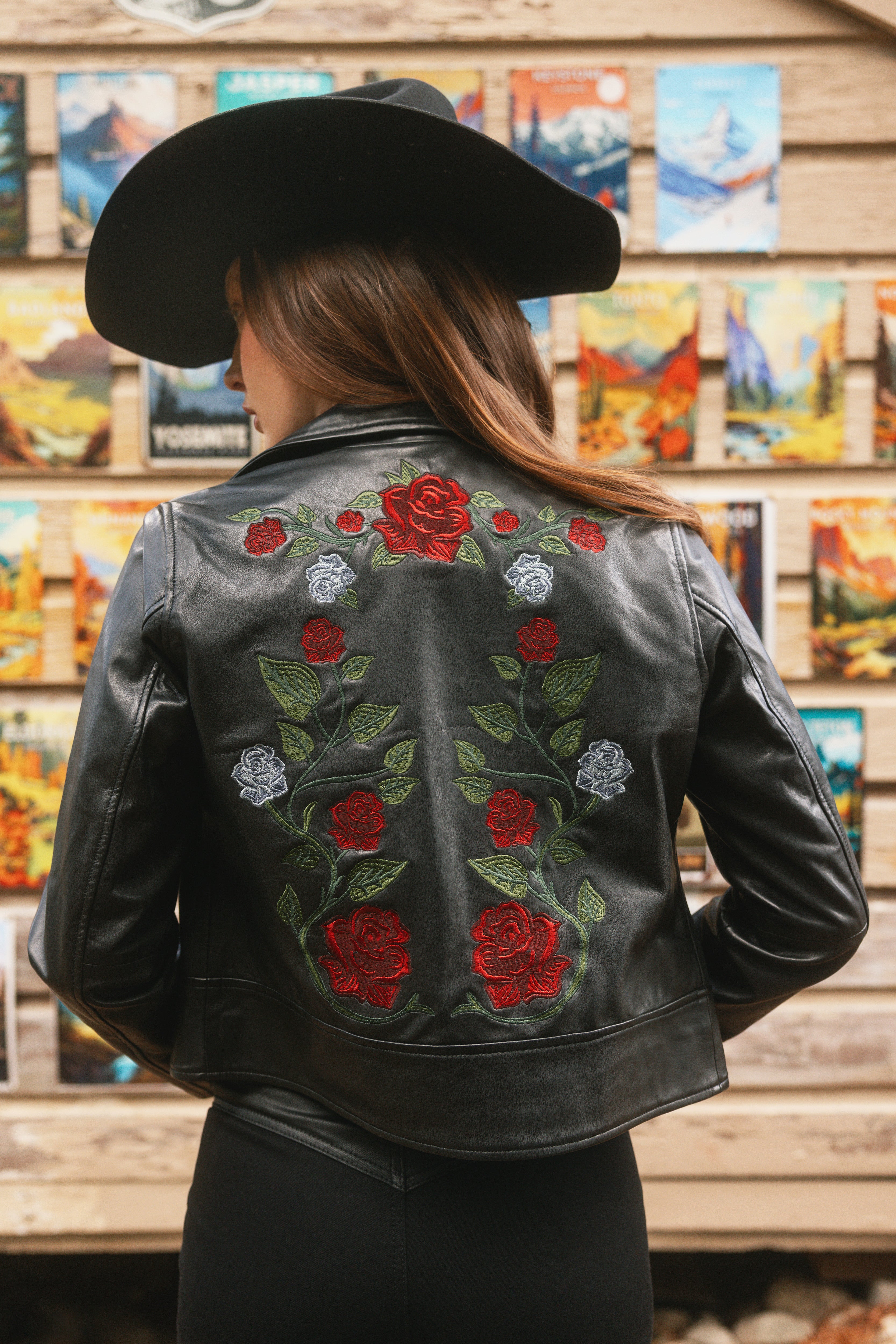 Glenrose Floral Leather Jacket