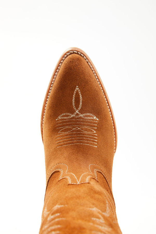 Charmed Life Cognac Suede Western Boots - Round Toe - Cognac
