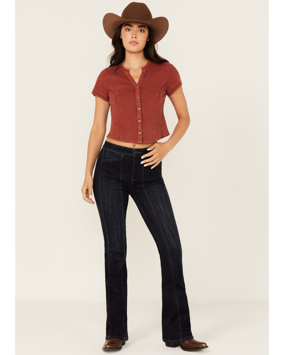 Fontan Dark Wash Legend High Rise Bootcut Comfort Stretch Denim Jeans