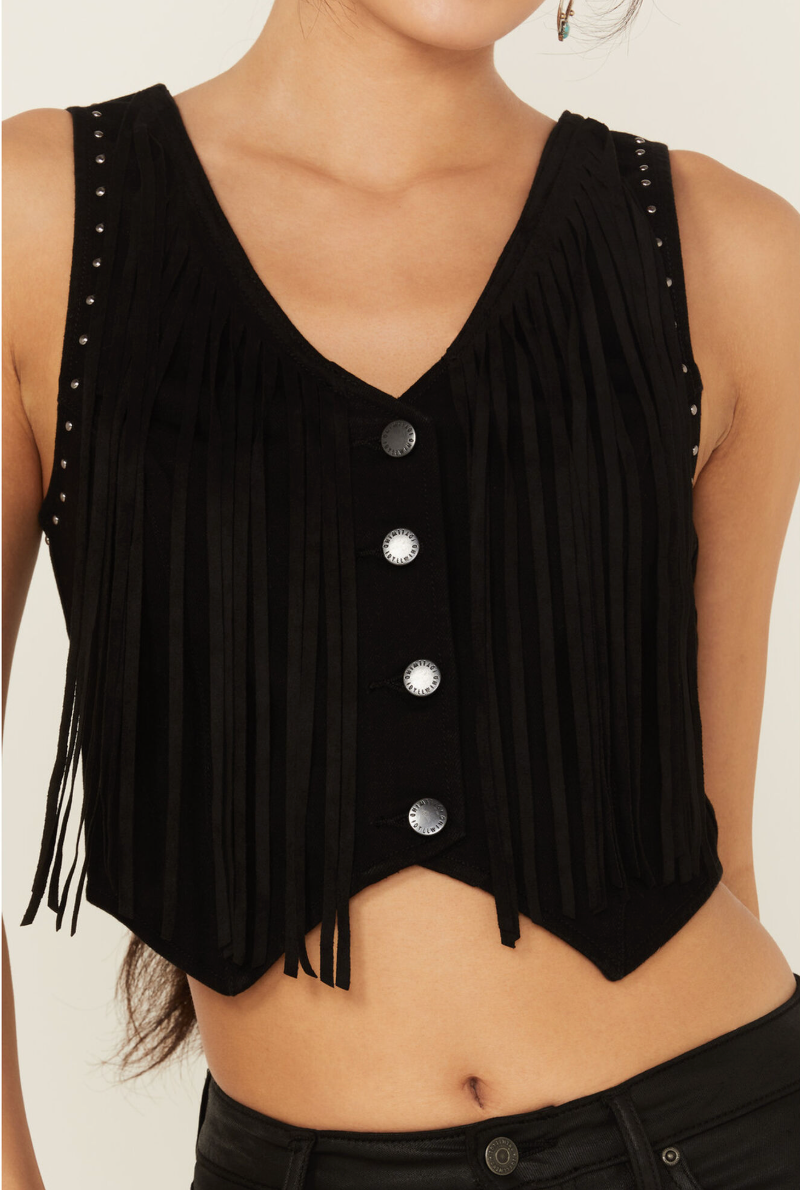 Fringe Denim Bustier