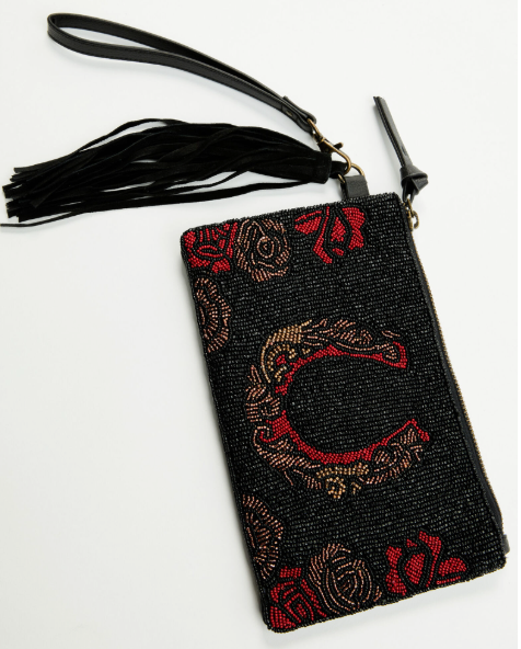Rose Seed Bead Wristlet Clutch