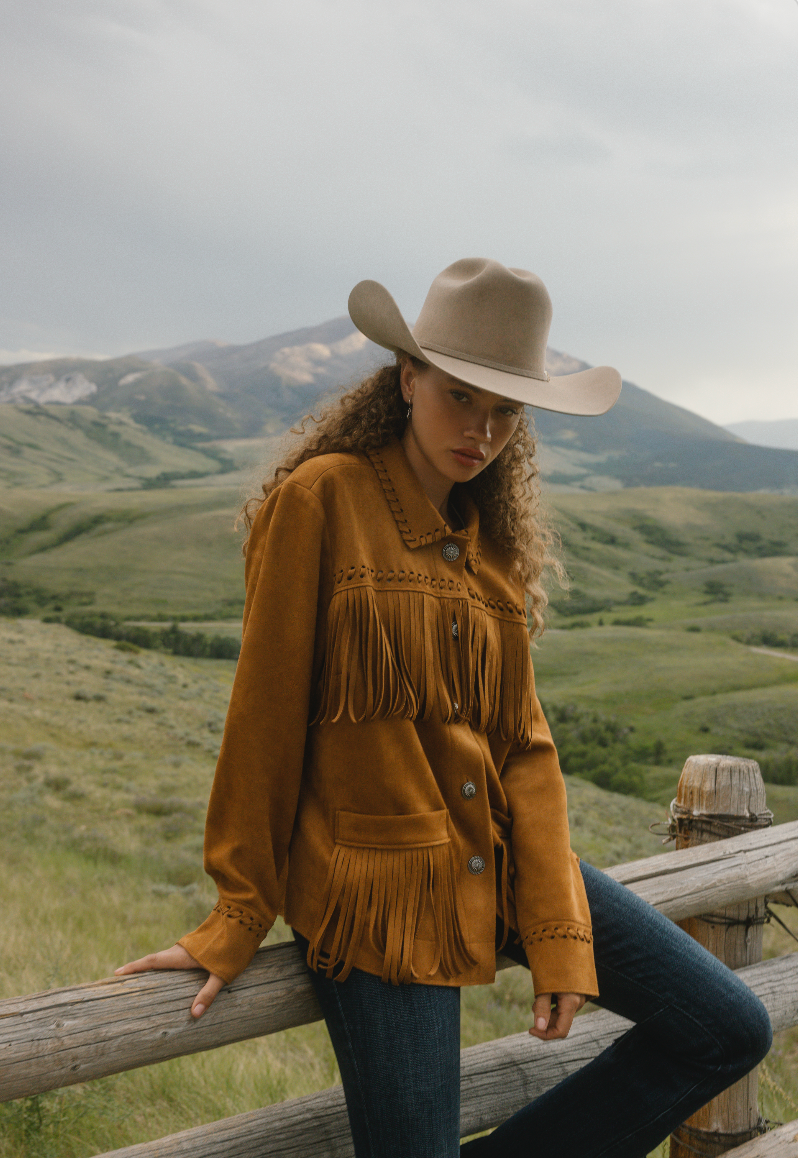 Norton Faux Suede Fringe Jacket