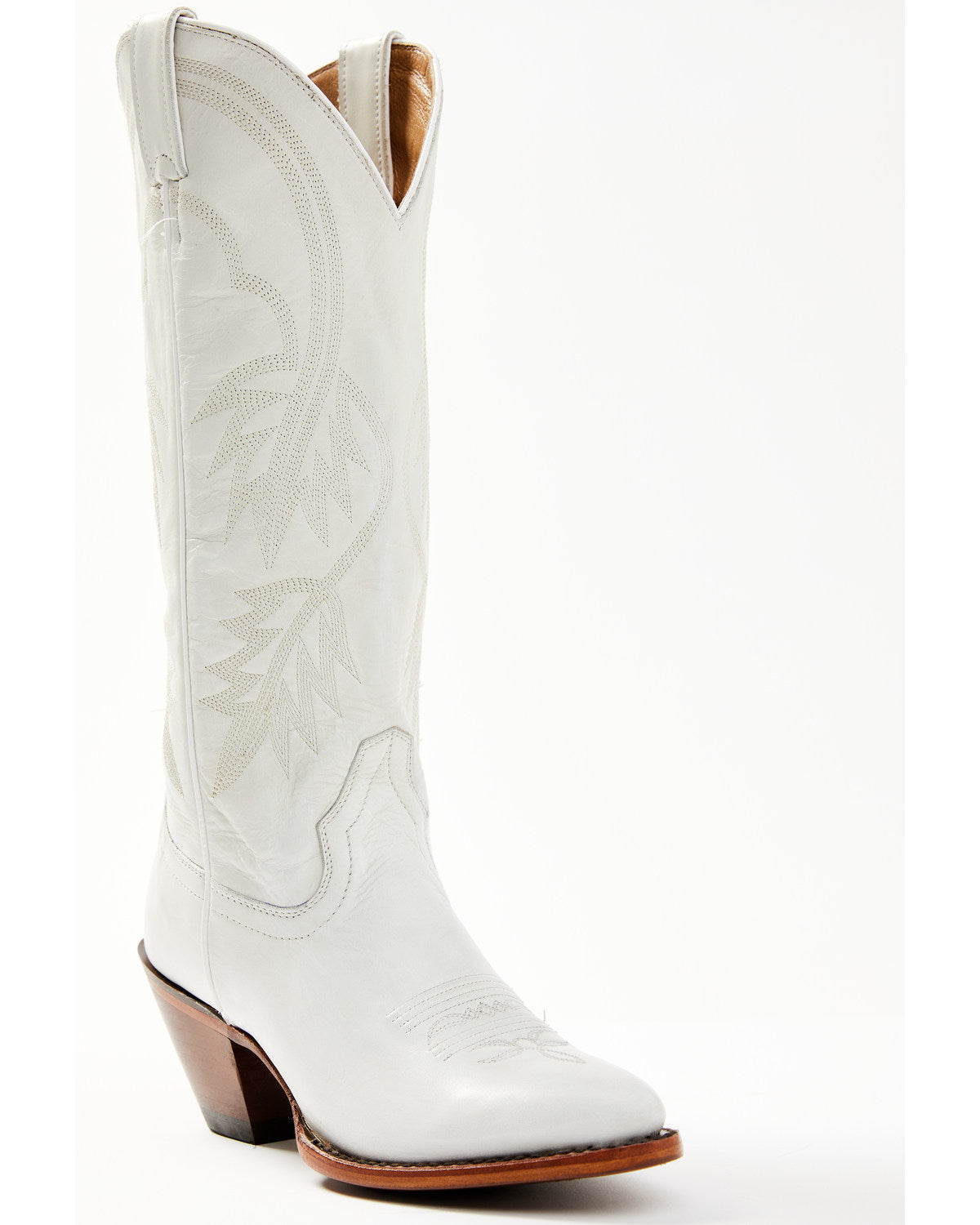 VERETTA Men\'s White Leather & Canvas Pointed Toe Western Boots Size 8 Ariat Men main image 4