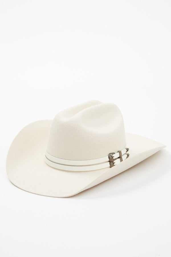 Priscilla Western Wool Felt Hat - White