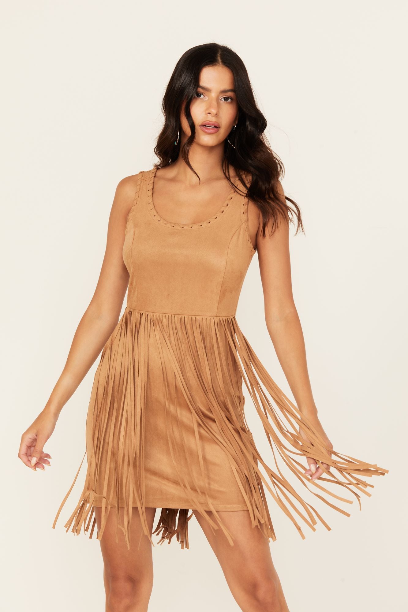 white christmas dresses Chic Babe Faux Suede Mini Dress main image 0
