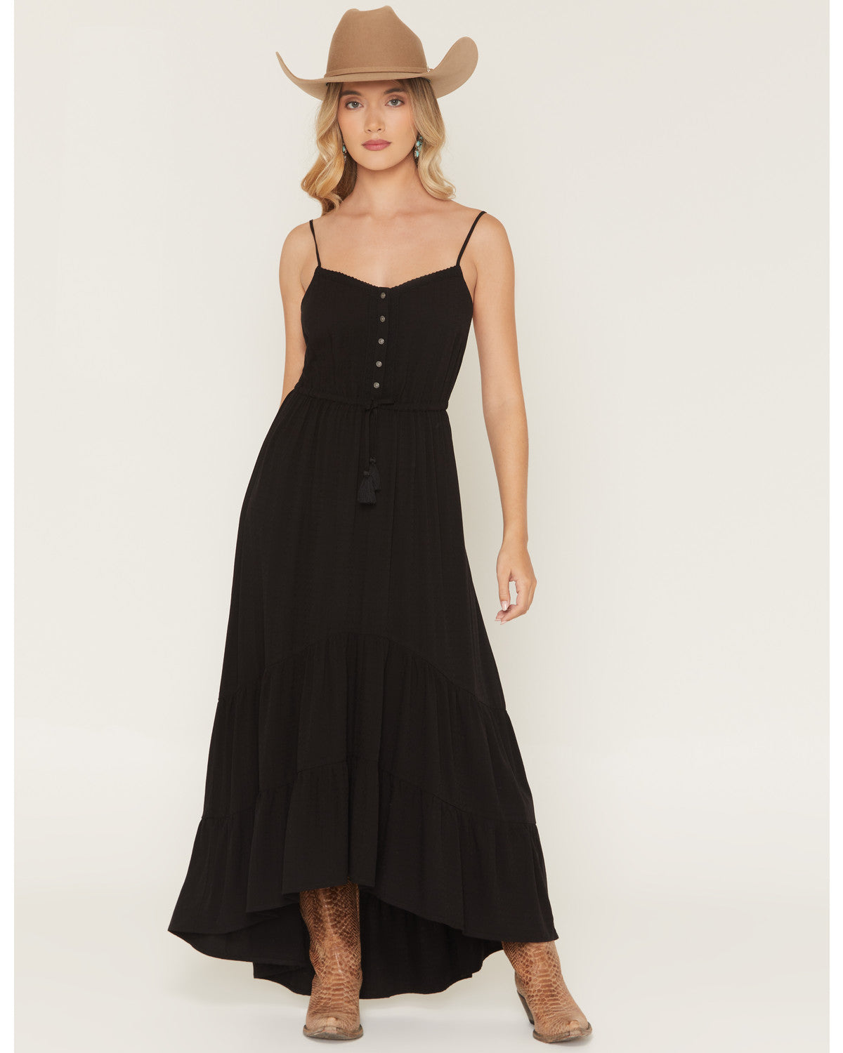 Deaderick Lace Trim Sleeveless Midi Dress