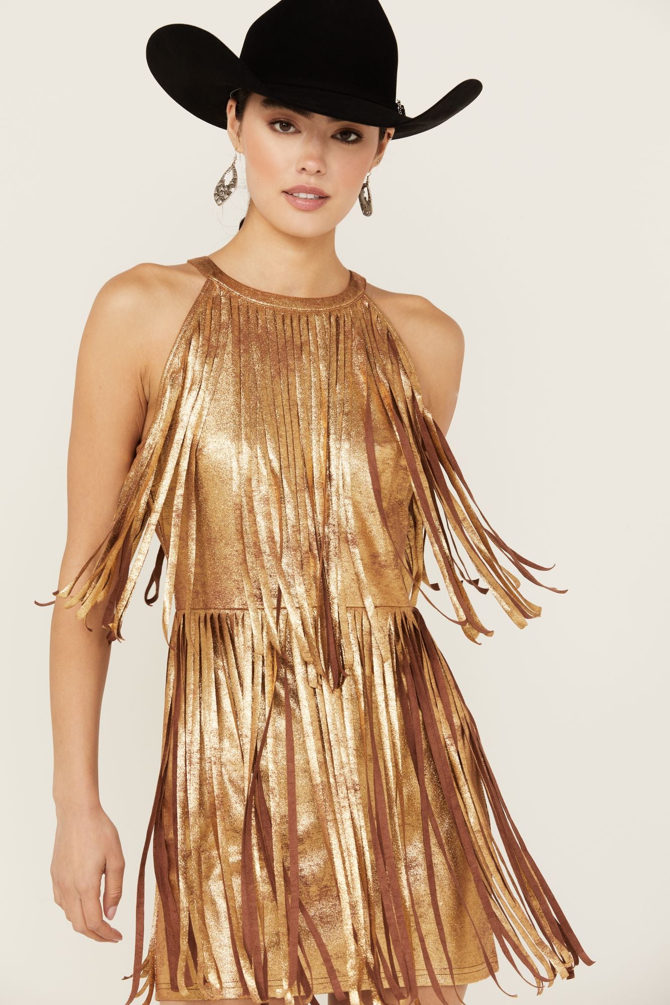 Tucker Faux Suede Fringe Mini Dress