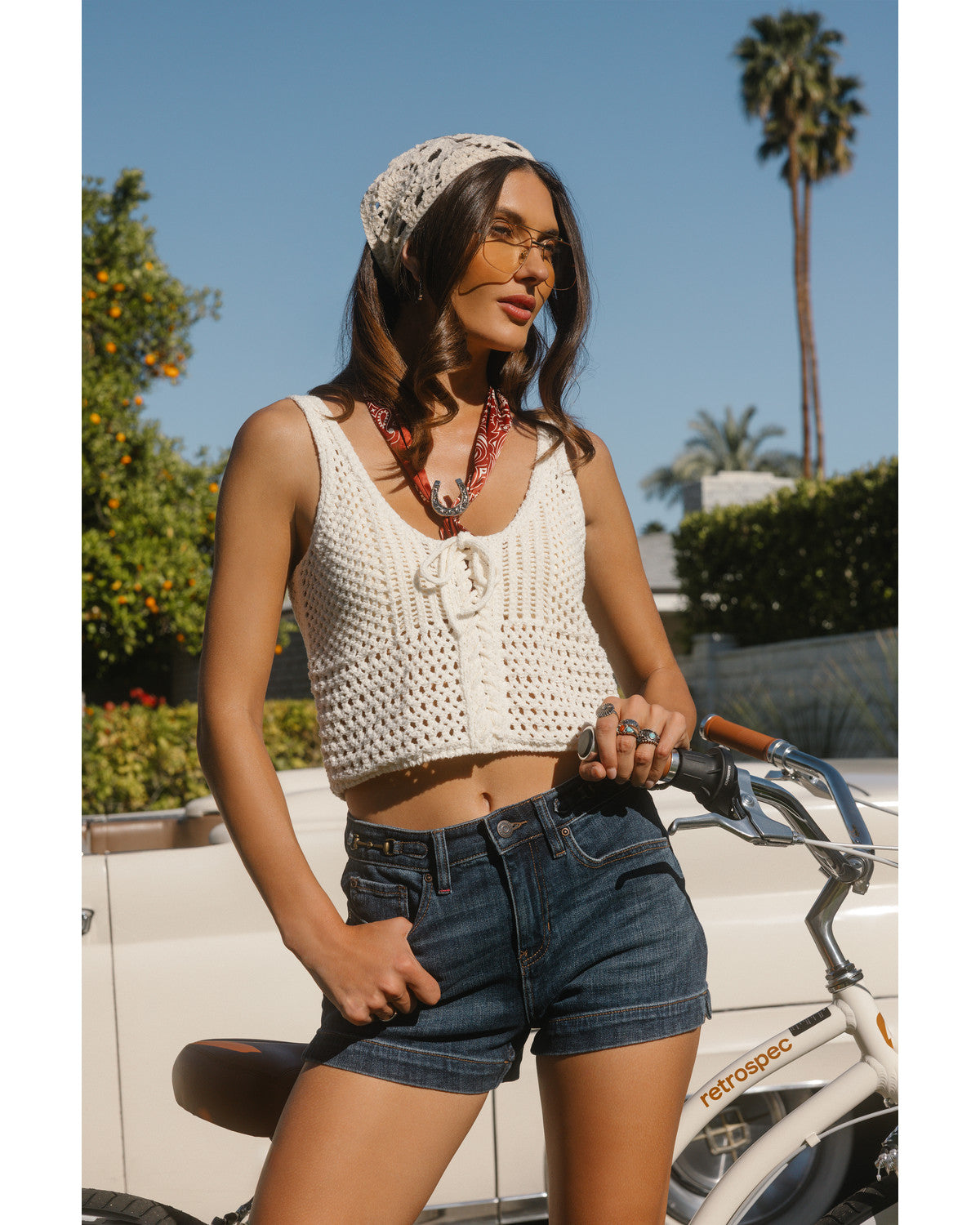 Amelia Chain Fringe Bandana Necklace