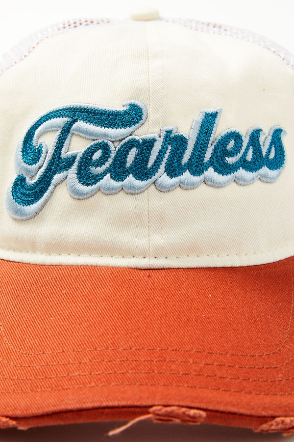 Fearless Mesh Back Baseball Hat - Brown