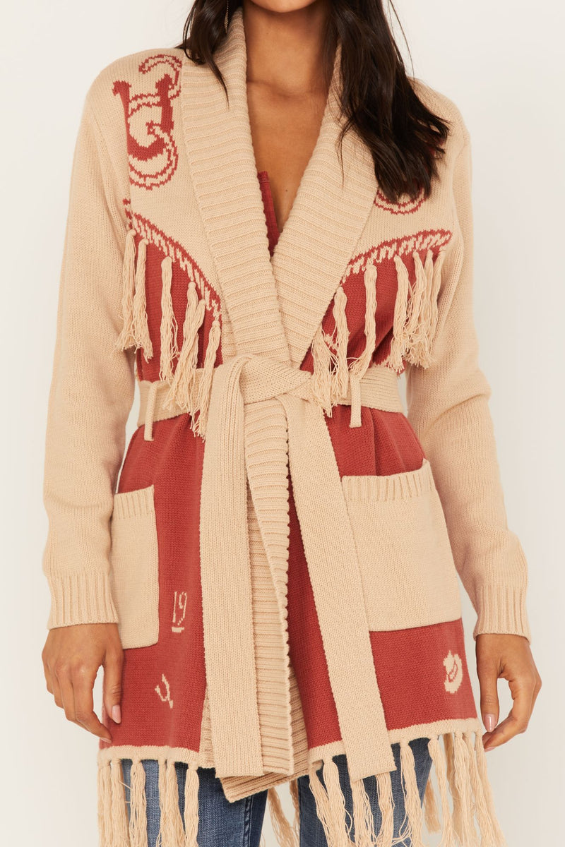 Western Conversational Print Fringe Cardigan – Idyllwind Fueled by