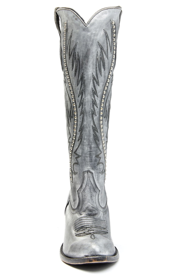 Platinum Western Boots - Round Toe - Silver