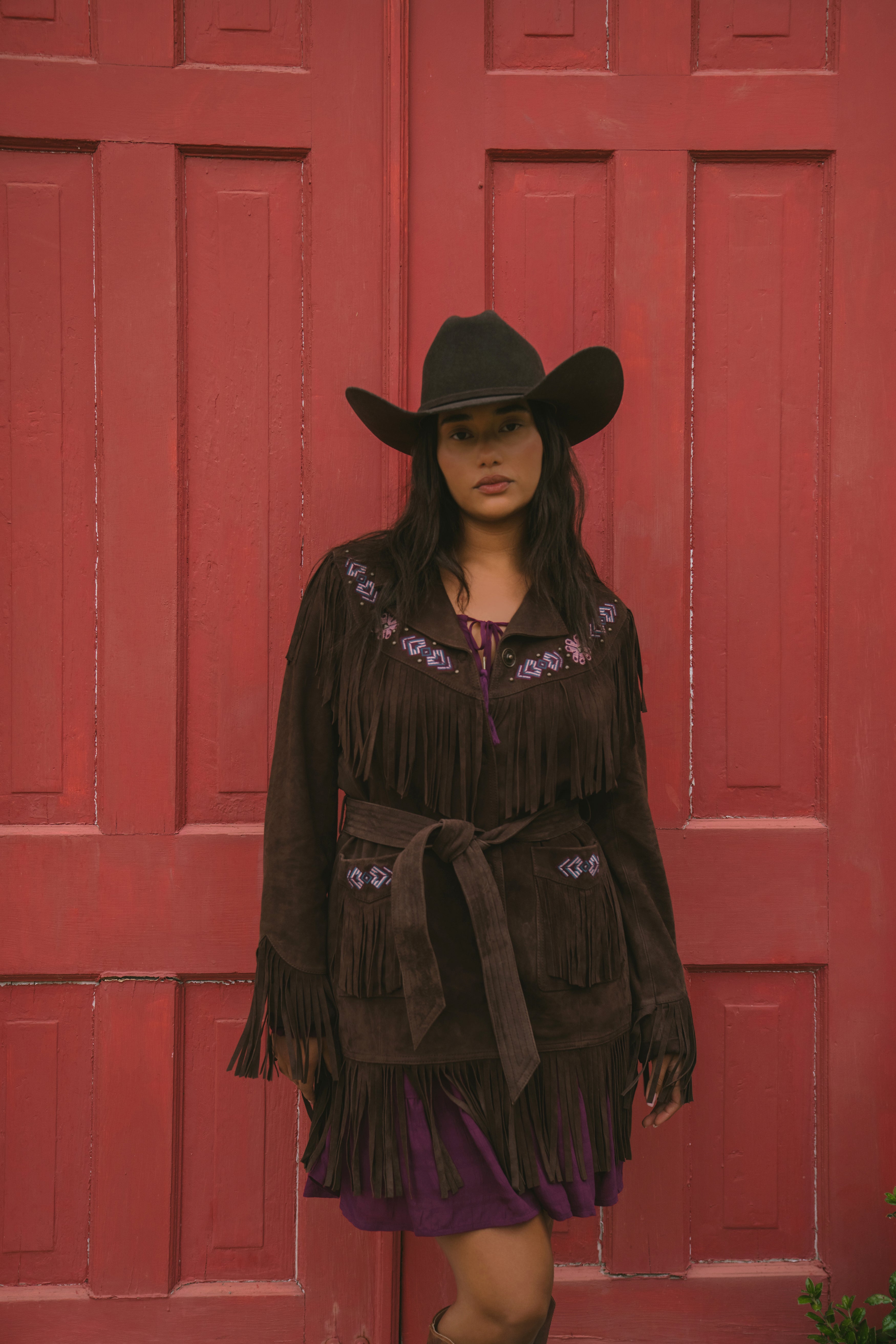 Batavia Embroidered Fringe Suede Jacket