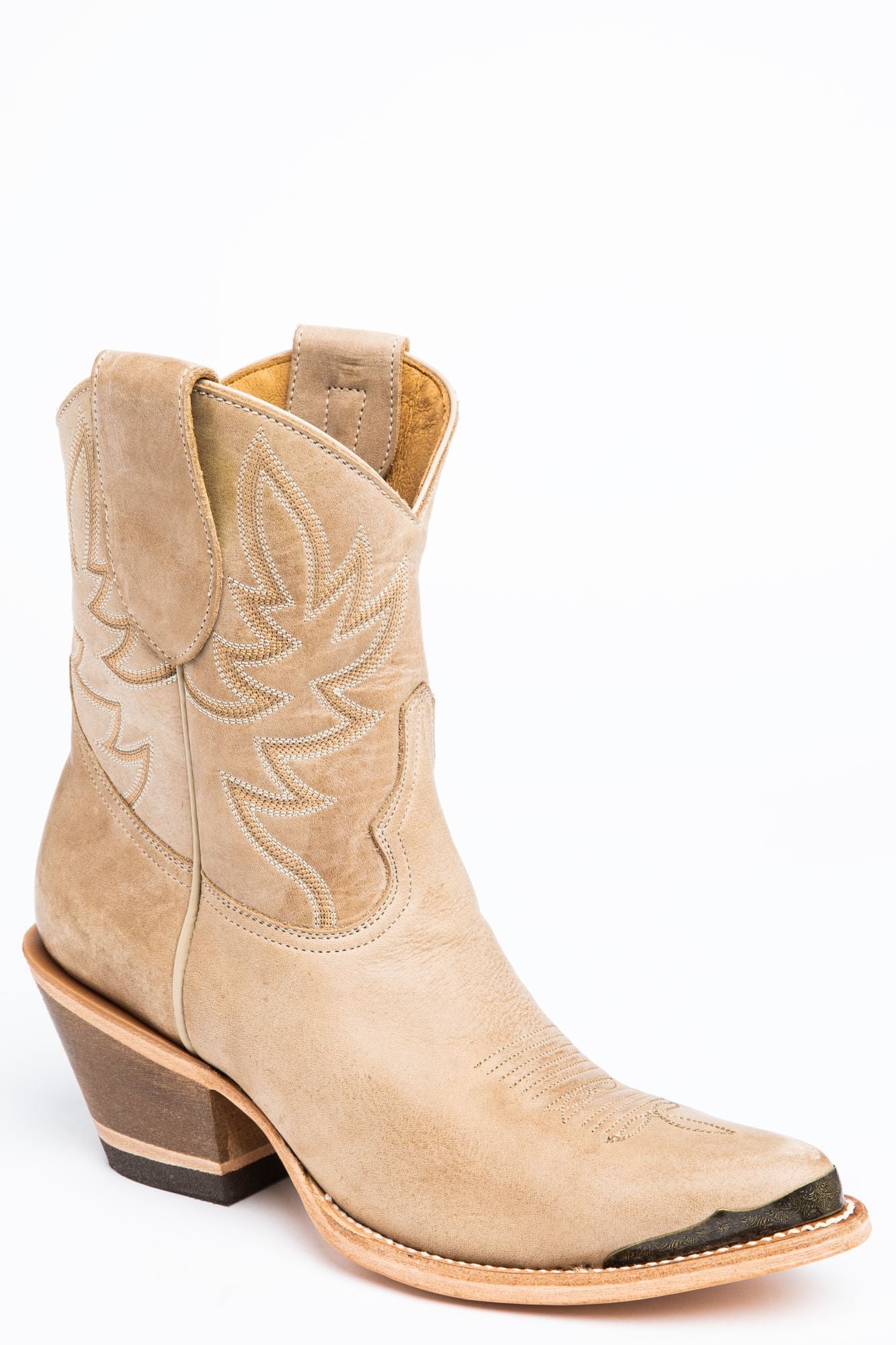 Wheels Natural Western Booties - Round Toe