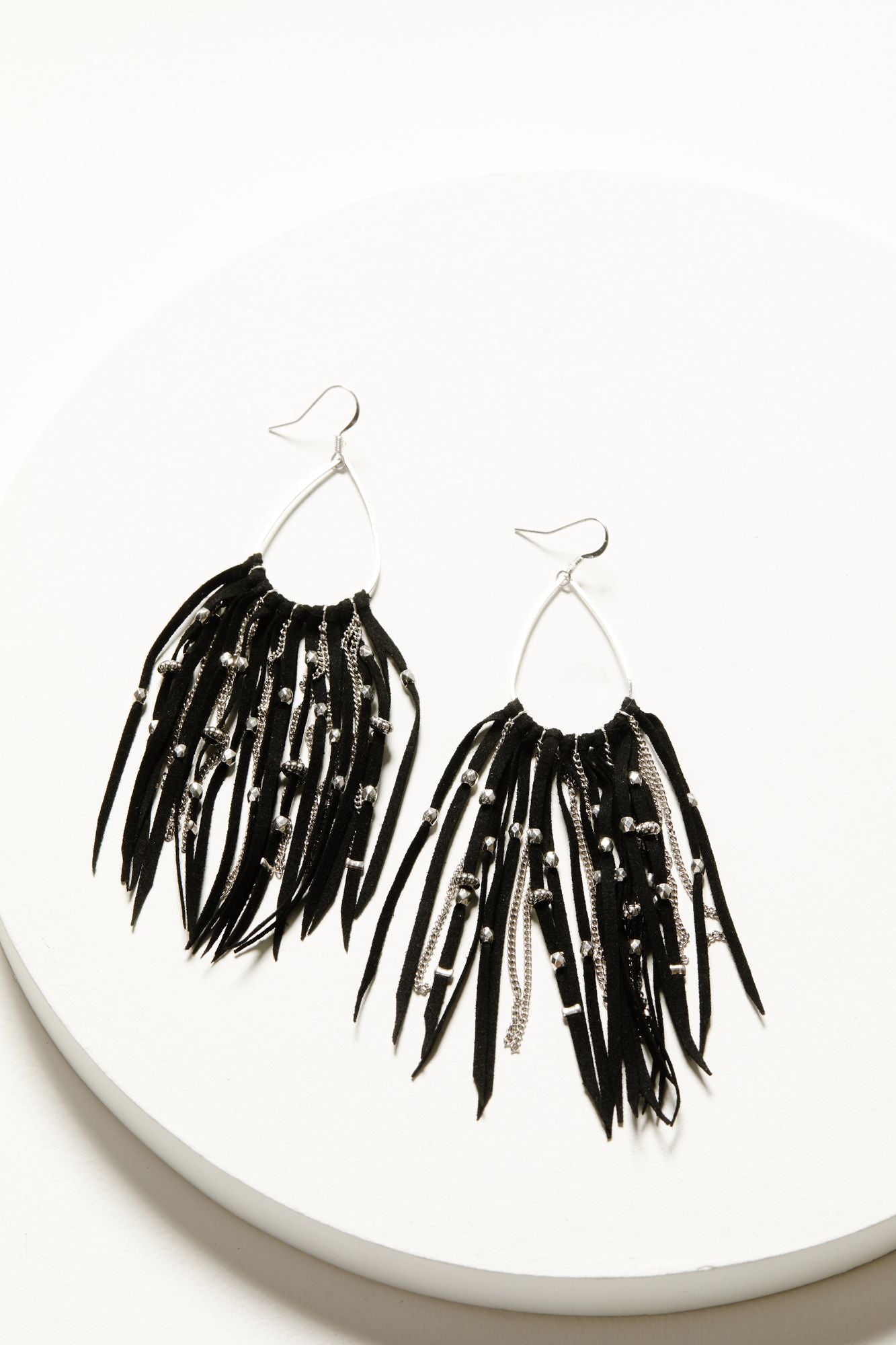 Harrow Black Fringe Earrings