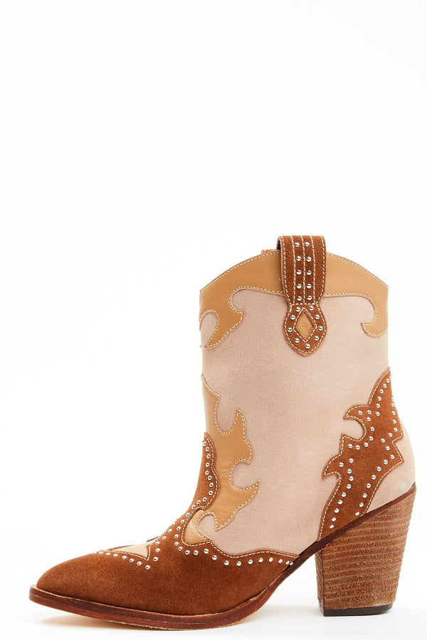 Sugar and Spice Western Bootie - Round Toe - Tan