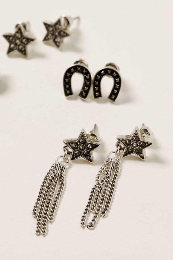 Star Struck Earring Set - Silver