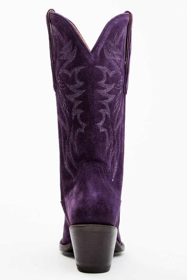 Charmed Life Purple Suede Western Boots - Round Toe - Purple