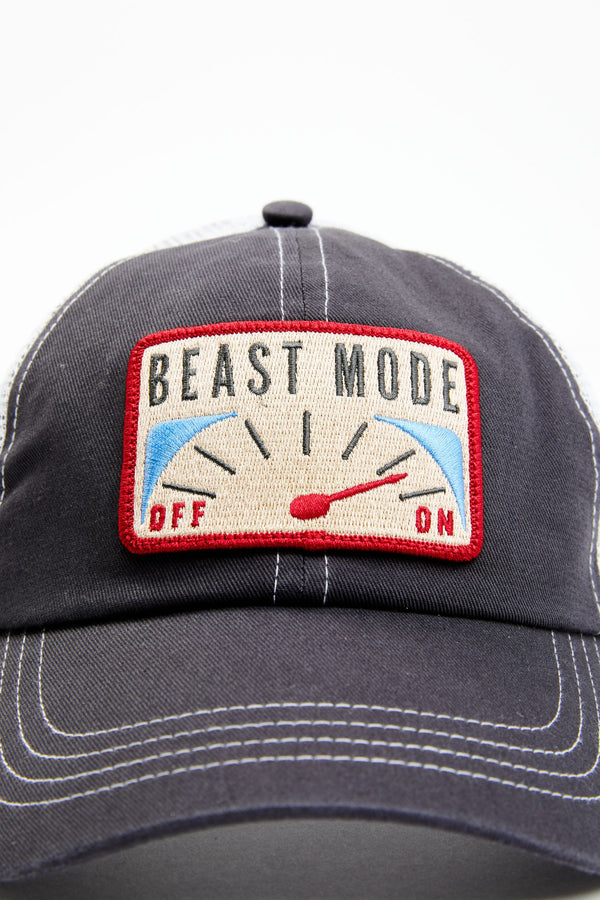 Grey Beast Mode Mesh-Back Baseball Hat - Grey