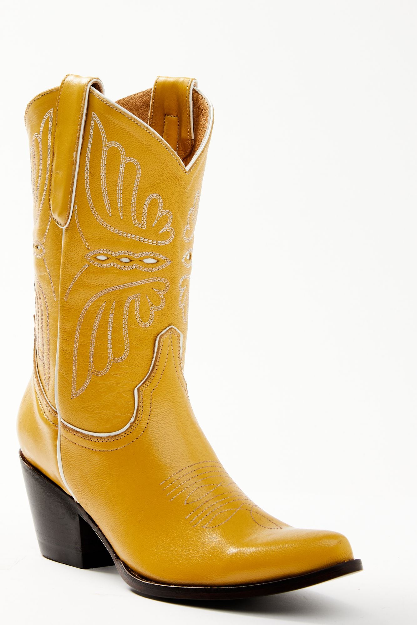 Sunshine Y Day Western Boots Round Toe Yellow 7 M