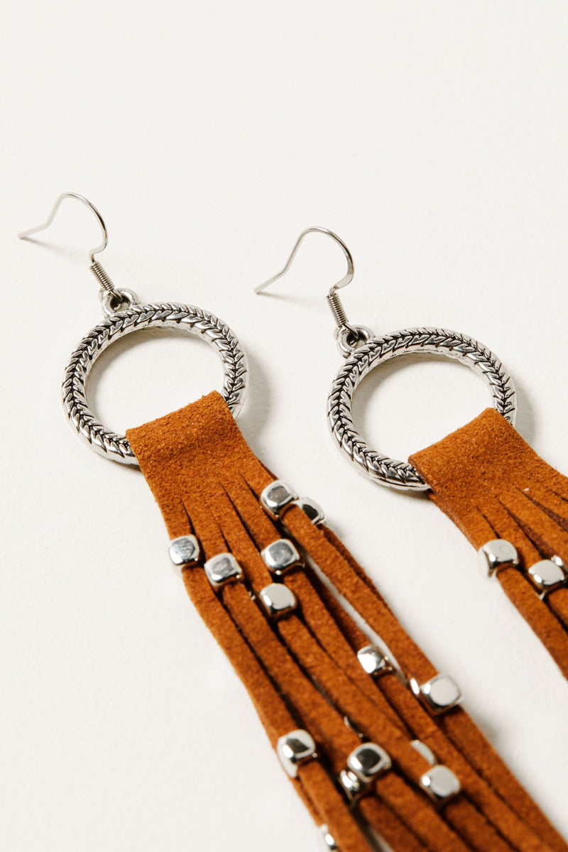 Suede tassel online earrings