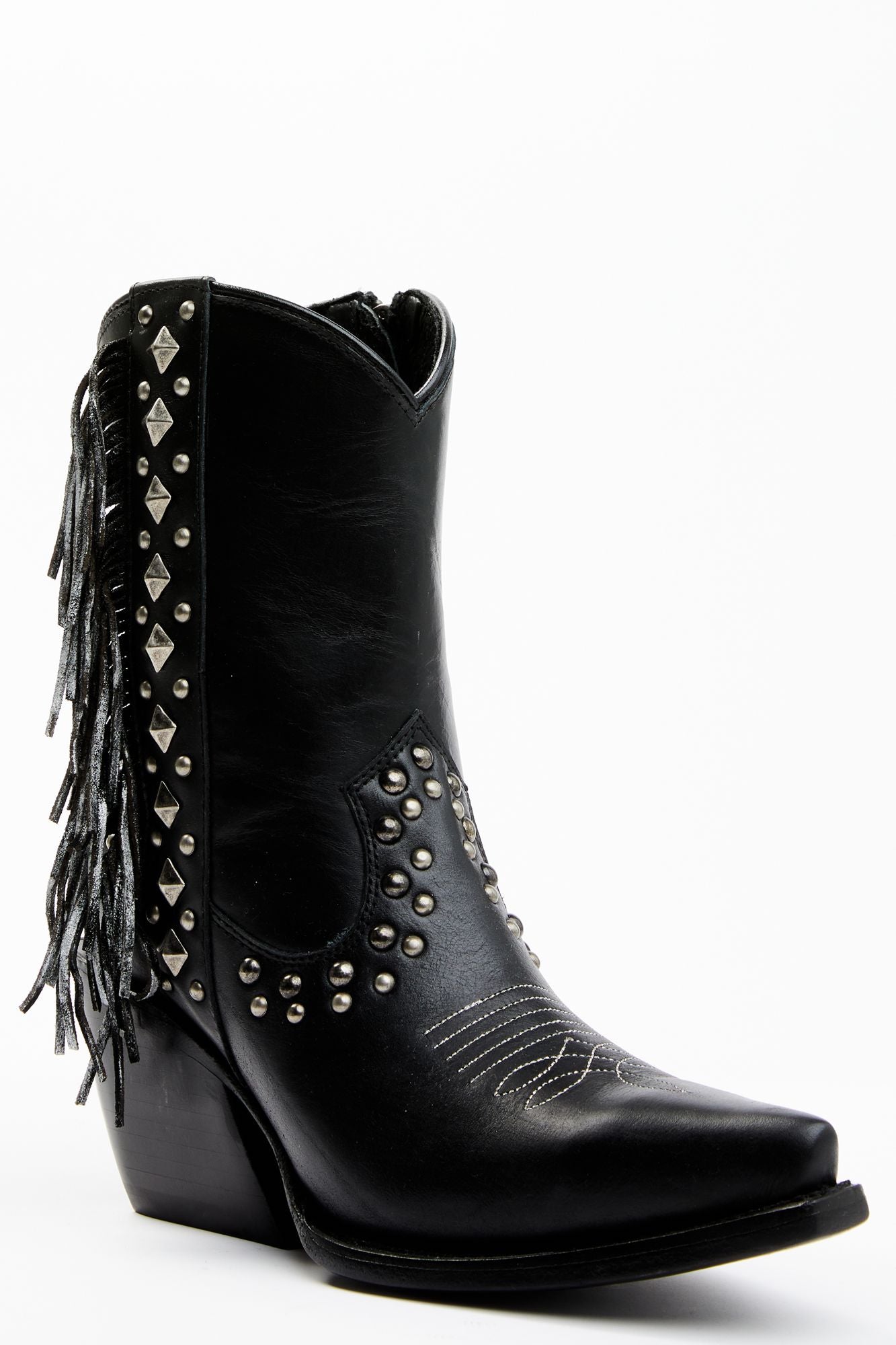 Black studded western boots hotsell