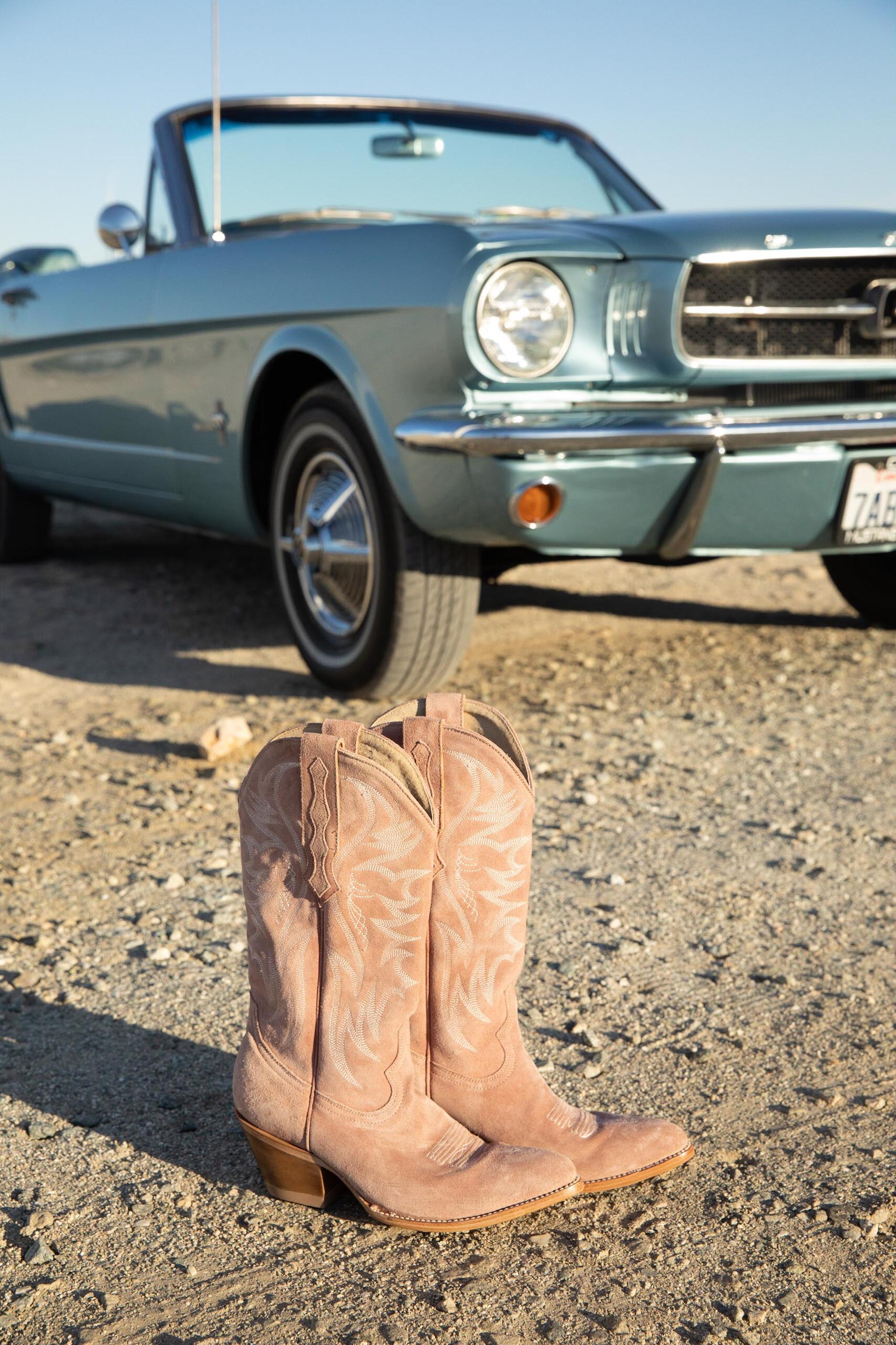 Charmed Life Pink Suede Western Boots - Round Toe