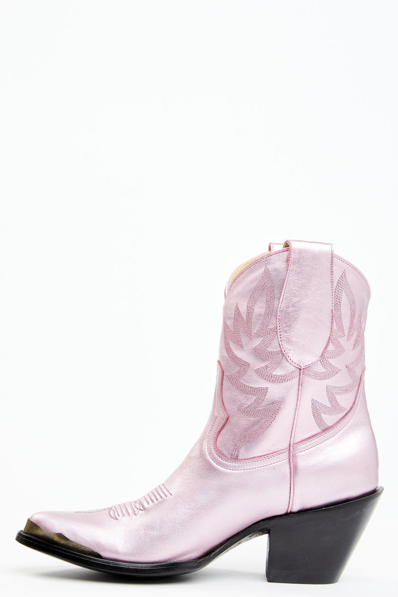 Metallic 2024 pink booties