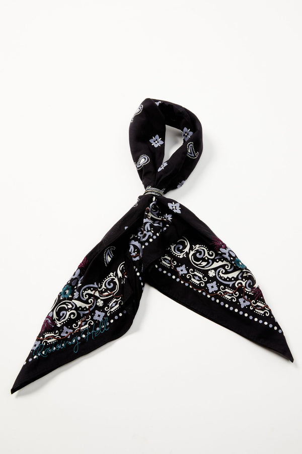 Foxglove Black Bandana Necklace - Black