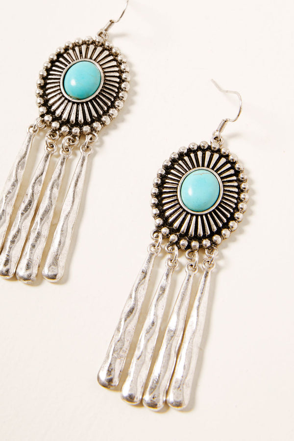 Gimme More Concho Earrings - Silver