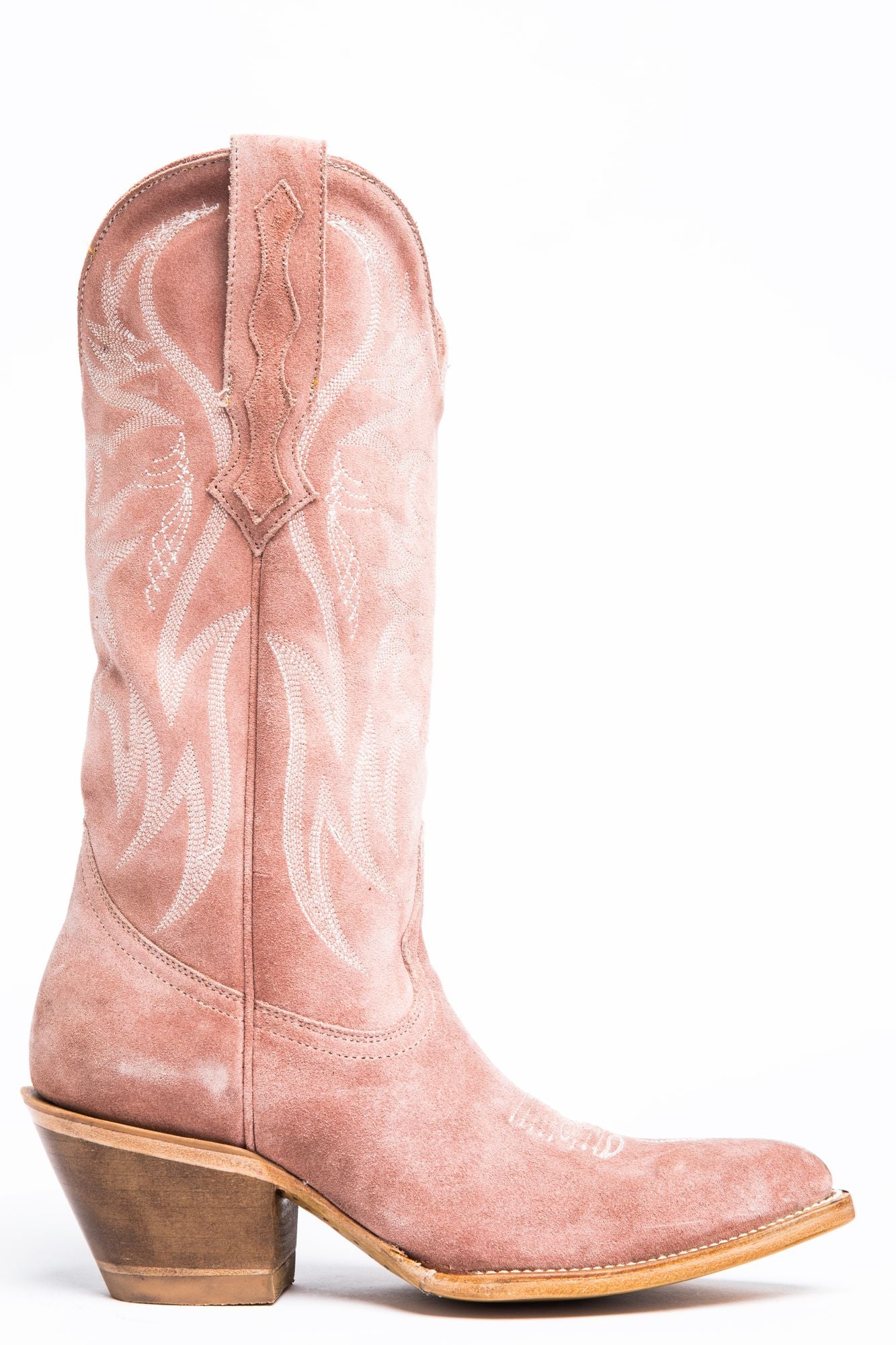 Charmed Life Pink Suede Western Boots - Round Toe