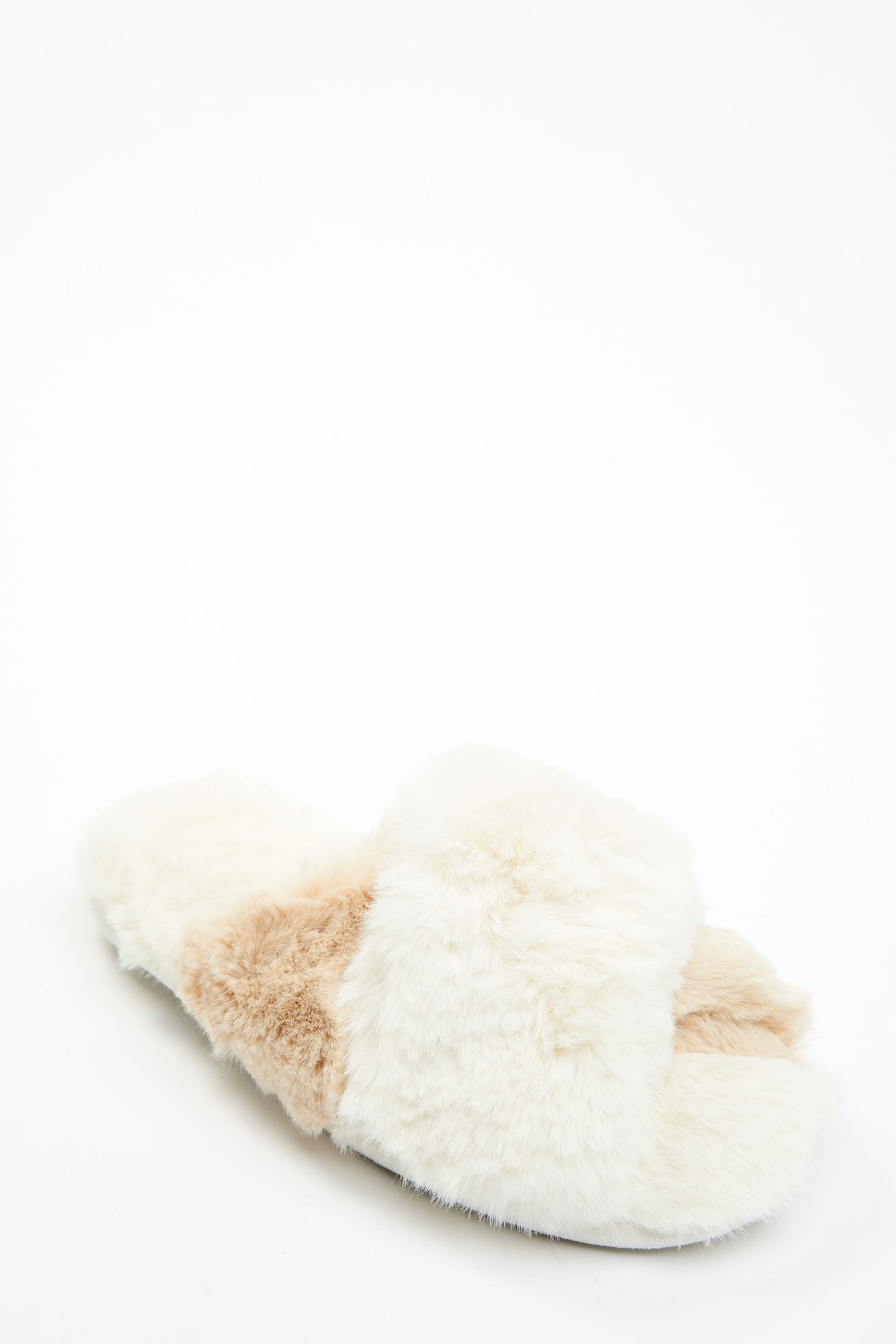 Fluffy faux fur fashion slippers