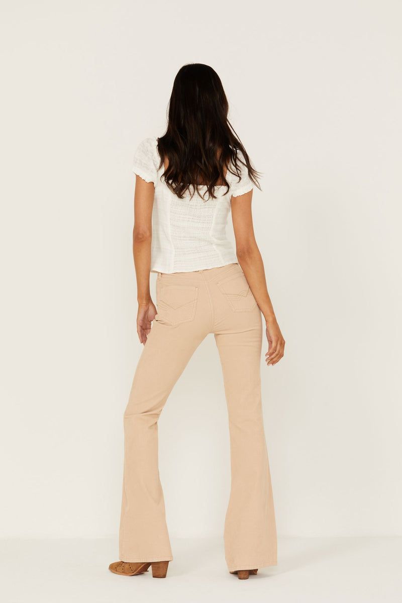 High Risin' Irish Cream Signature Back Pockets Corduroy Flare Jeans